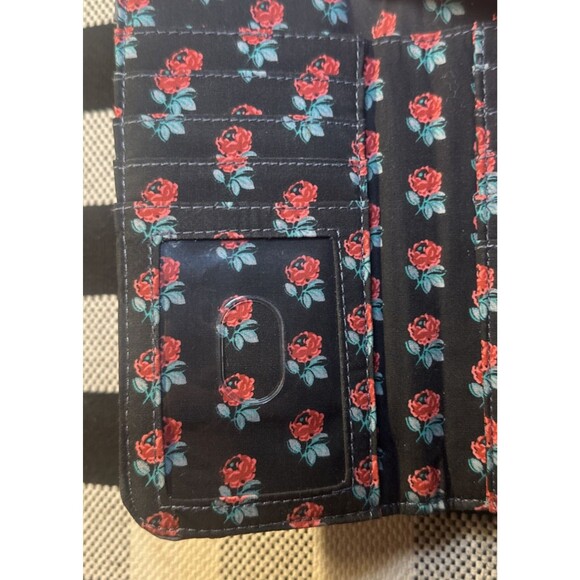 Vera Bradley Gray RFID Smartphone Wristlet‎ Accordion Wallet Roses NWT $89 - Picture 8 of 12